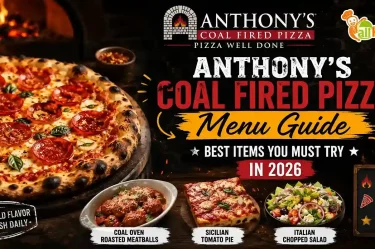 Anthony’s Coal Fired Pizza with crispy crust and coal-fired chicken wings
