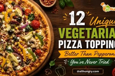 Best vegetarian pizza toppings with roasted garlic, paneer tikka, mushrooms, burrata, and fresh vegetables