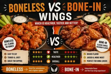 Comparison of boneless and bone-in wings nutrition and calories
